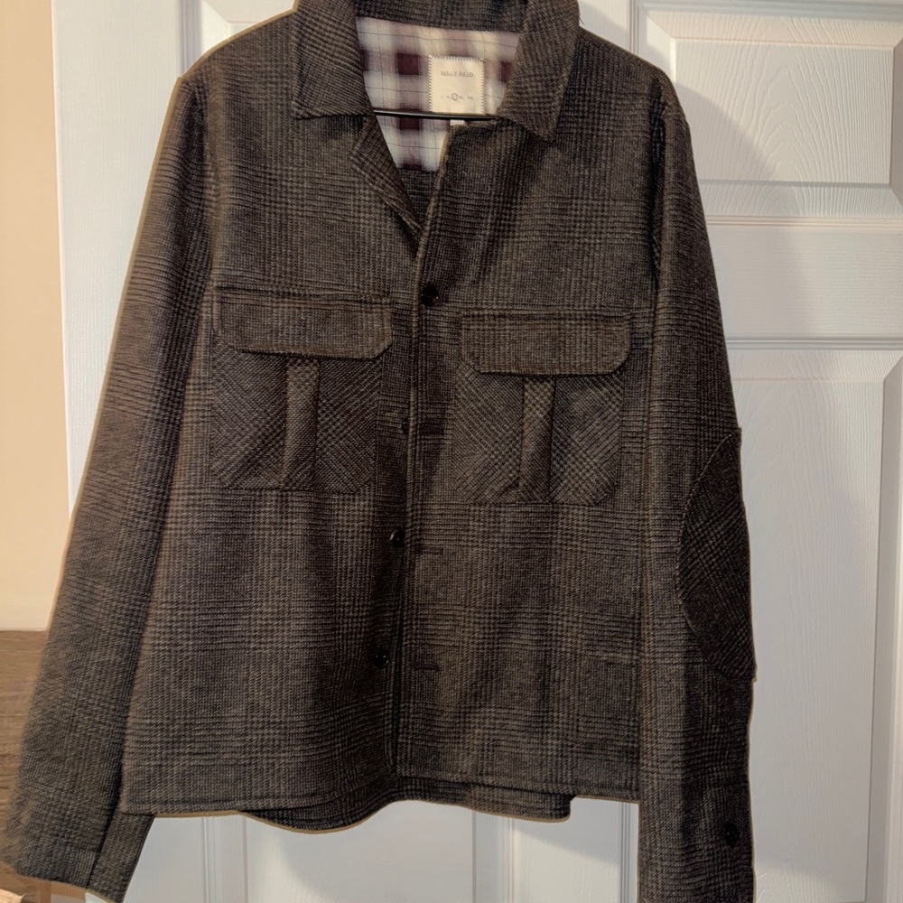 NWT Billy Reid Made in Italy Wool Plaid Shirt Jacket Size L